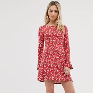 [Free People] Say Hello Red Floral Mini Dress
